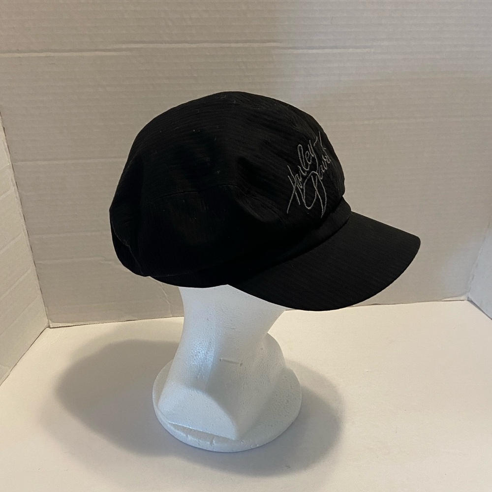 Harley Davidson Women’s Embroidered Logo Cabbie Cadet Cap/Hat Black Small - Picture 2 of 12